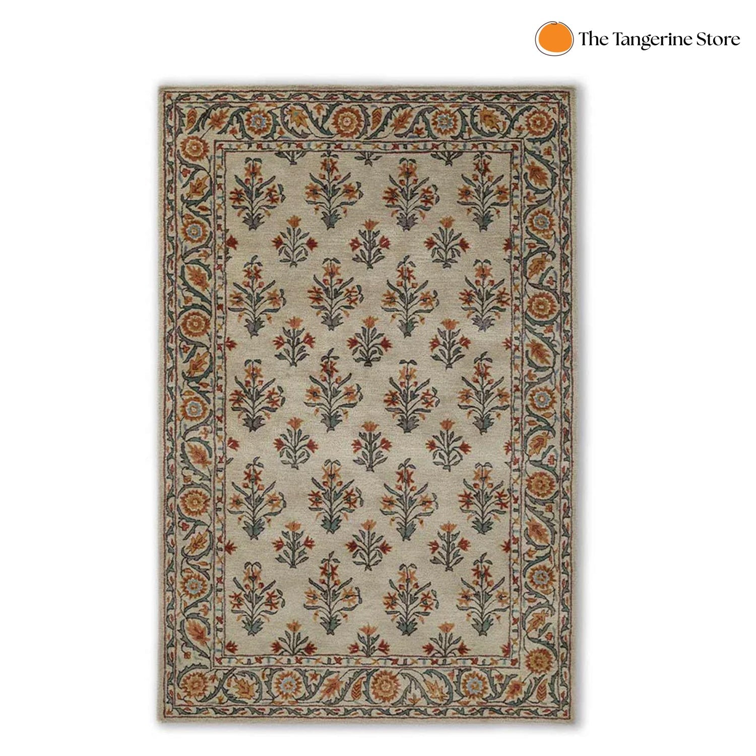 Handcrafted Rug/Carpet | Pure Wool | Hand Tufted | High Pile | High Density | Yarn Dyed The Tangerine Store