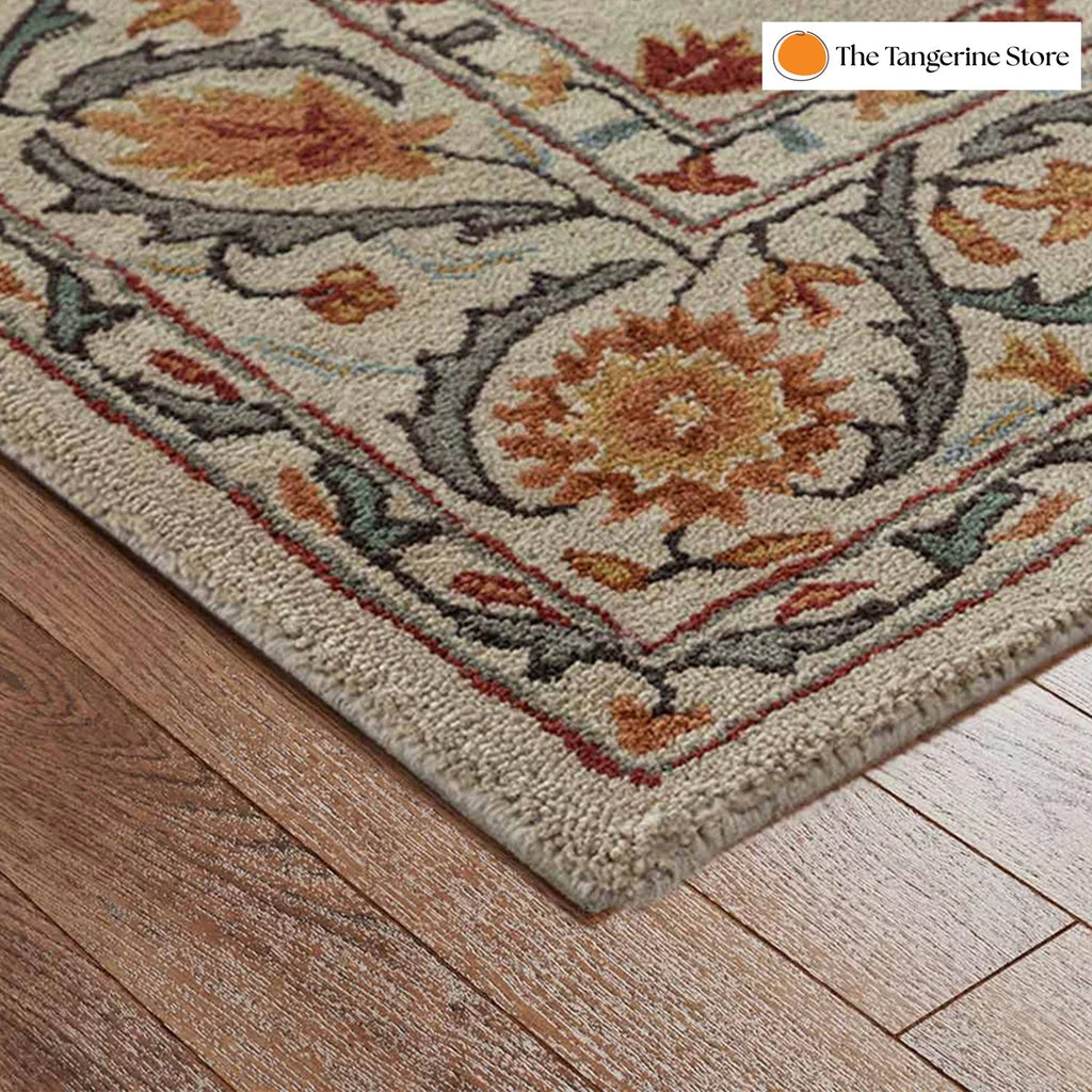 Handcrafted Rug/Carpet | Pure Wool | Hand Tufted | High Pile | High Density | Yarn Dyed The Tangerine Store