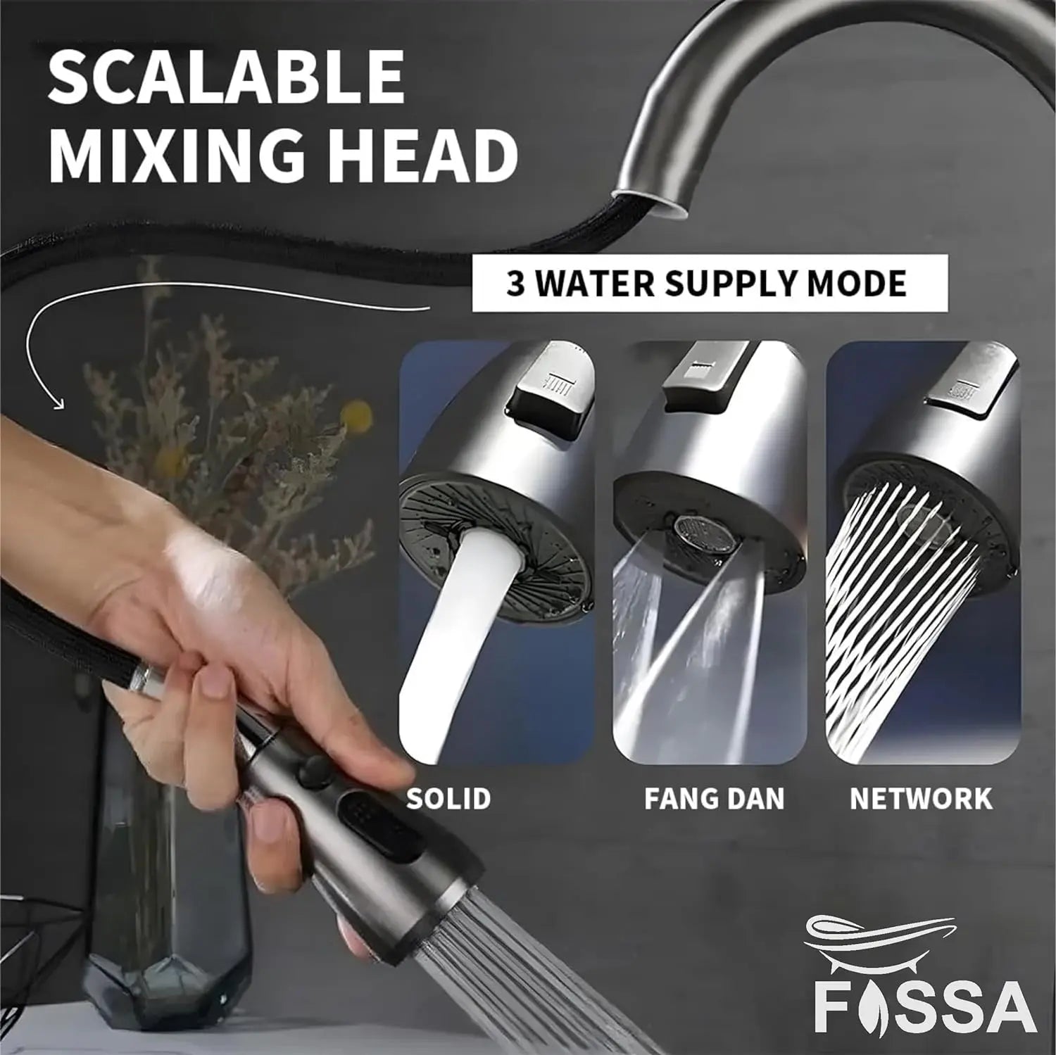 Fossa 27"x18"x10" inch Single Bowl Waterfall Kitchen Sink SS-304 grade Honeycomb Embossed Sink with White Nano Coating, Stainless Steel, Rectangular Workstation, faucet With all Accessories.