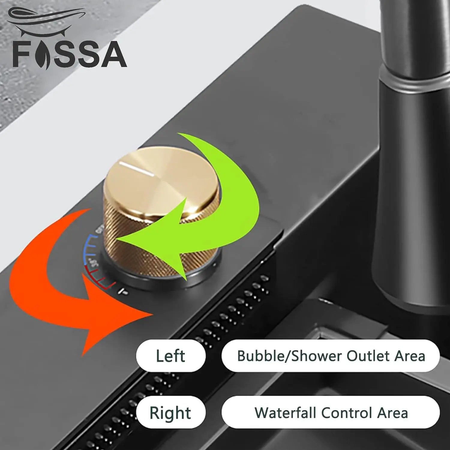 Fossa 27"x18"x10" inch Single Bowl Waterfall Kitchen Sink SS-304 grade Honeycomb Embossed Sink with White Nano Coating, Stainless Steel, Rectangular Workstation, faucet With all Accessories.