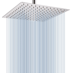 Fossa 12"X12" Inch Rain Shower - Square High Pressure Shower Head Made of 304 Stainless Steel Chrome Finish (With Arm Set 24" Inch)