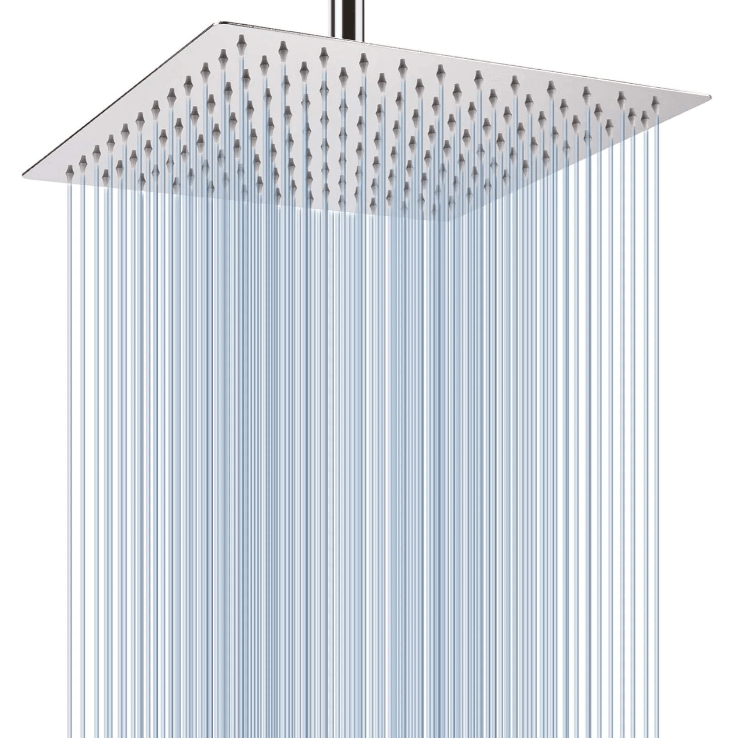 Fossa 12"X12" Inch Rain Shower - Square High Pressure Shower Head Made of 304 Stainless Steel Chrome Finish (With Arm Set 24" Inch)