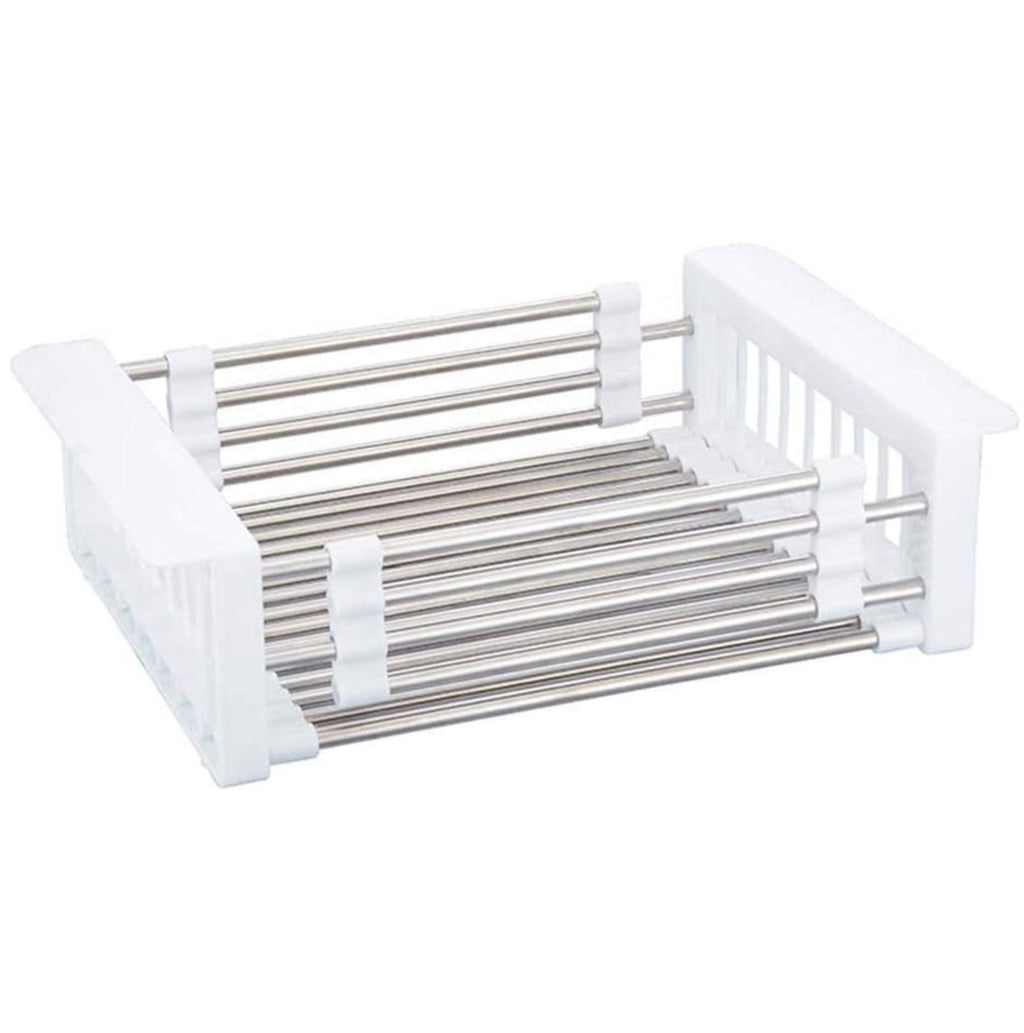 Fossa 20 Inch Sink Strainer Drain Telescopic Drain Basket with Adjustable Kitchen Drain Basket ( White )