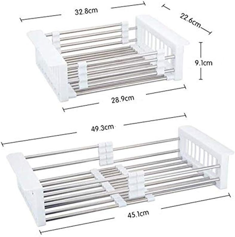 Fossa 20 Inch Sink Strainer Drain Telescopic Drain Basket with Adjustable Kitchen Drain Basket ( White )