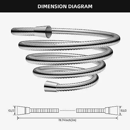 Fossa Large Bore Shower Hose 1Mtr Universal Anti-Kink and Leak-Proof Hose Pipe