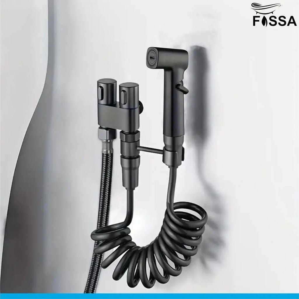 Fossa Premium Bathroom Jet Spray Set Shower Faucet with Ultra-Flexible Hose, Handheld Bidet Sprayer for Toilet Cleaning, Leakproof Bathroom Health Faucet (Black) Fossa Home